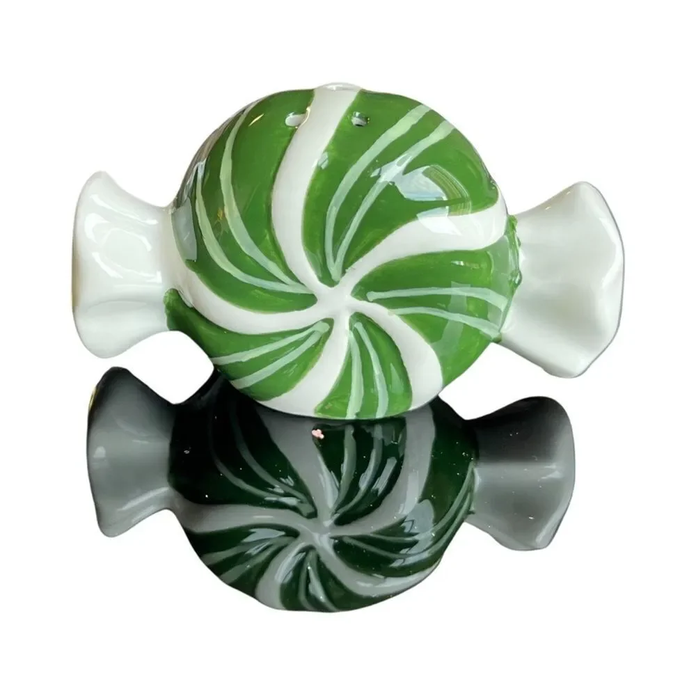 TAG Holiday Candy Peppermint Twist Salt & Pepper Set of 2 Red & Green NIB